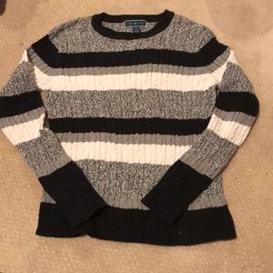 Black, white, and grey stripped sweater